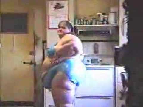 Striptease fat woman
