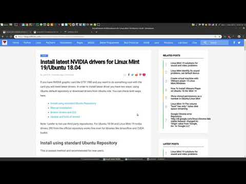 Install latest NVIDIA drivers in Linux Mint 19 Ubuntu 18.04
