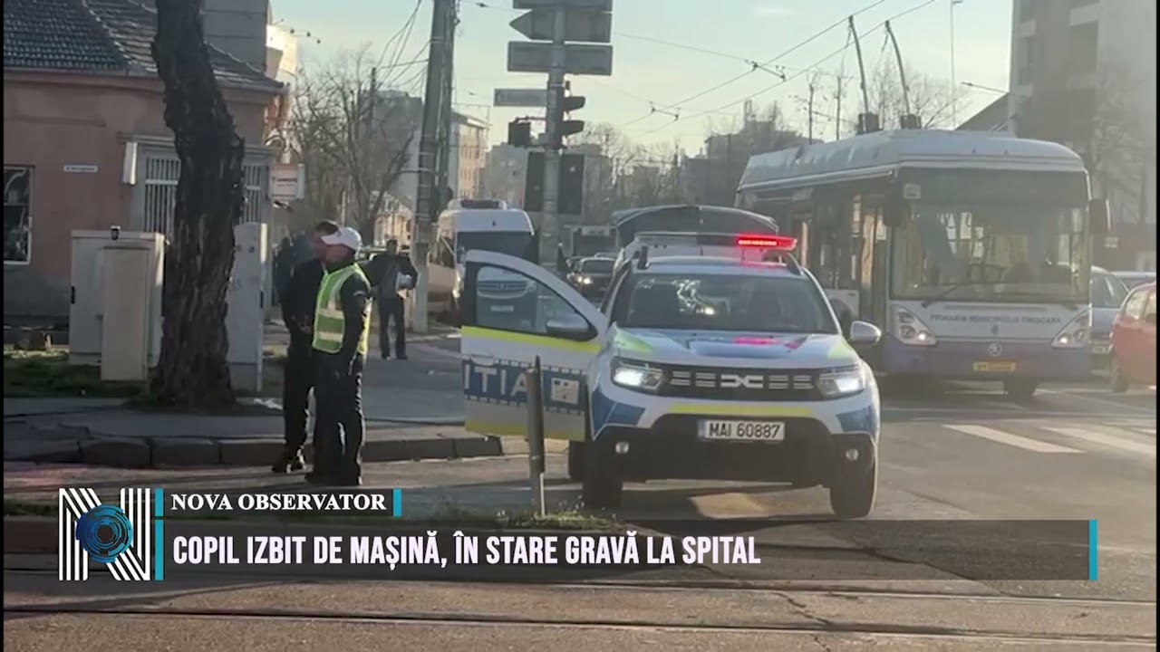 Copil izbit de mașină, în stare gravă la spital
