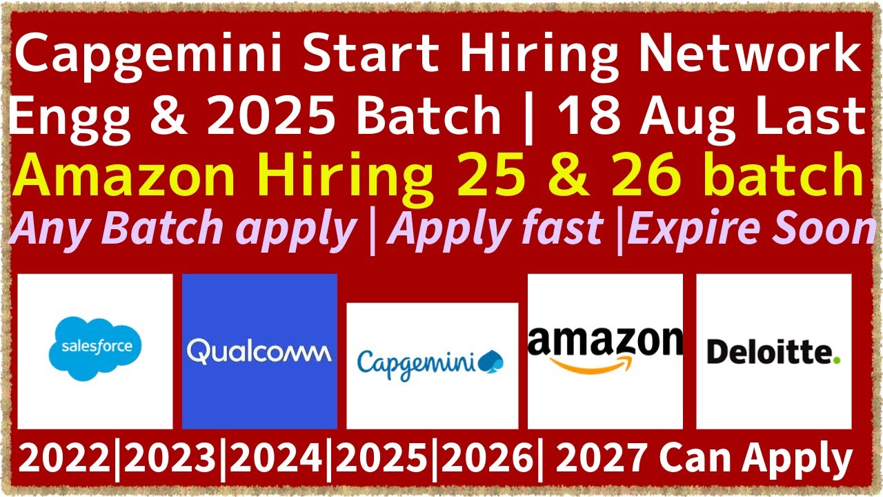 Capgemini, Finova, Deloitte Biggest Hiring| Off Campus Drive for 2022, 2023, 2024, 2025, 2026 batch