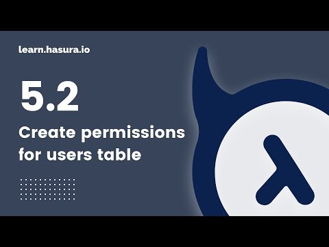 5.2 Create permissions for users table