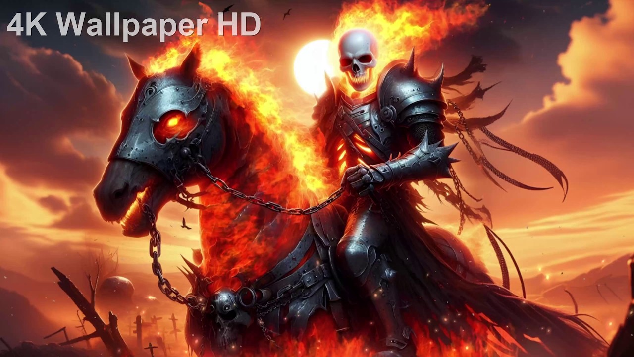Ghost Rider Flaming Skull 🔥💀⚡ | 4K Ultra HD Live Wallpaper