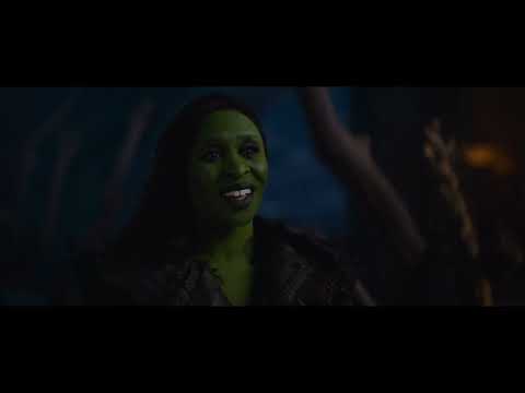 Emotional Wicked: For Good trailer-style frame evoking a key musical close-up scene