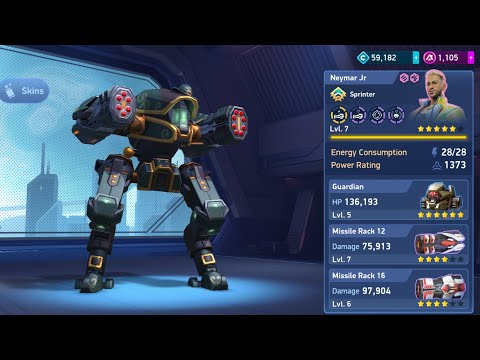 Guardian robot use missile rack 16 and 12 MVP gameplay Mech Arena