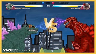 Godzilla 2000 vs Shin Godzilla with Healthbars | YaoKit Animations