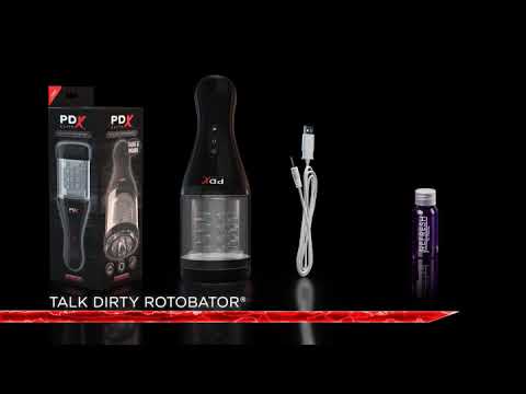 Мастурбатор с ротацией и голосовым сопровождением Pipedream PDX Elite Talk Dirty Rotobator, чёрный 22365 - PipeDream - Мужские вибраторы - Купить