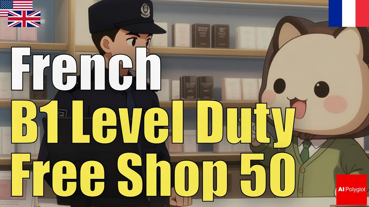 French B1 Duty-Free Shop Conversation 50 | From scratch | Immersion | Background | Natural | Common