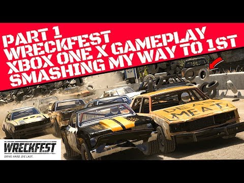 WRECKFEST XBOX ONE X GAMEPLAY - Career mode part 1 DEMOLITION RACING - Smashing my way to 1st