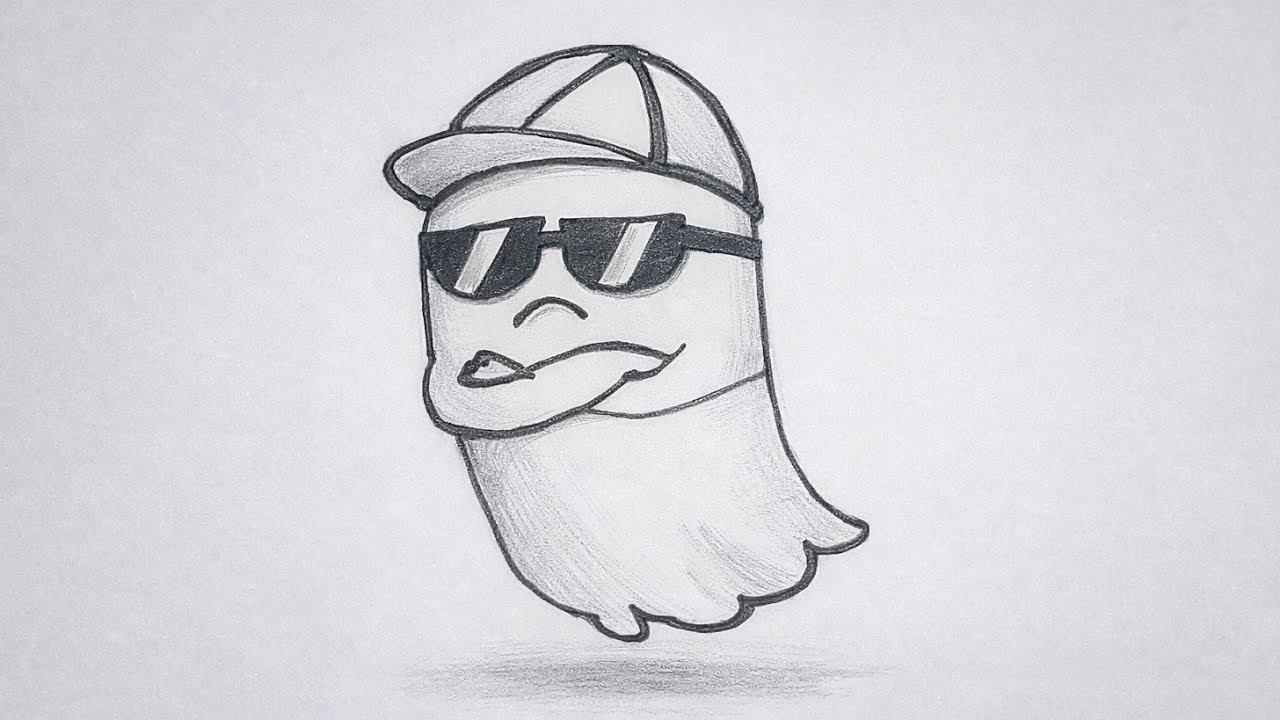 Easy Ghost Drawing - Step by Step - Easy Drawing for kids & beginners