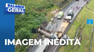 O BG mostra imagem inédita do momento do acidente envolvendo caminhão-tanque na BR-277