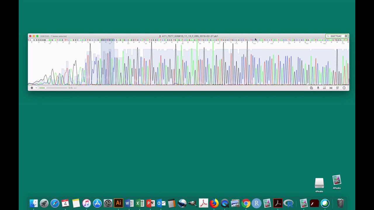 Sequence Analysis Protocol - Determine Genotype of ACTN3 - 4Peaks Mac