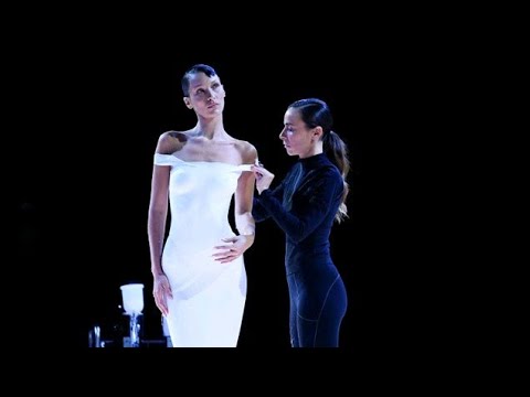 Bella Hadid's Most Iconic Runway Moments Bella Hadid Spray Paint Dress Coperni.