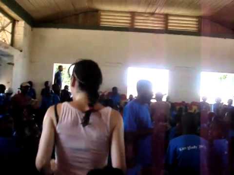 Singing in Haitian classroom