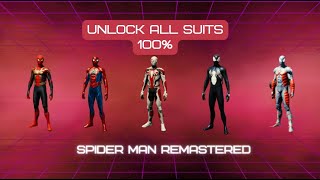 Spider man remastered unlock all suits 100%