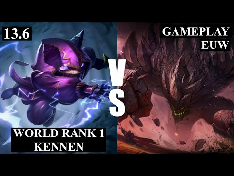 KENNEN vs MALPHITE Gameplay (TOP) | World Rank 1 Kennen, 657 LP | EUW Master | 13.6