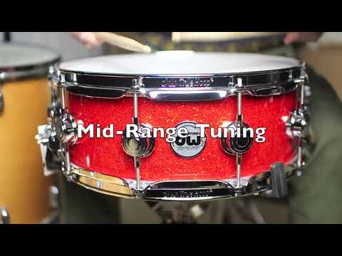 DW Collector's Maple Super Tangerine Glass 5x14 Snare Drum - SO# 1131899