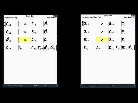 Lady Bird 240 bpm C Bb drums piano