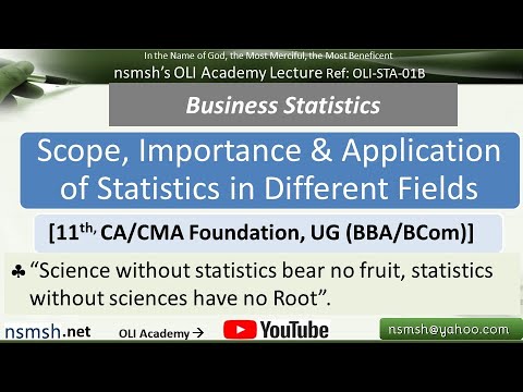 NSMSH OLI-STA-01B Scope, Importance and Application of Statistics in Different Fields - OLI Academy