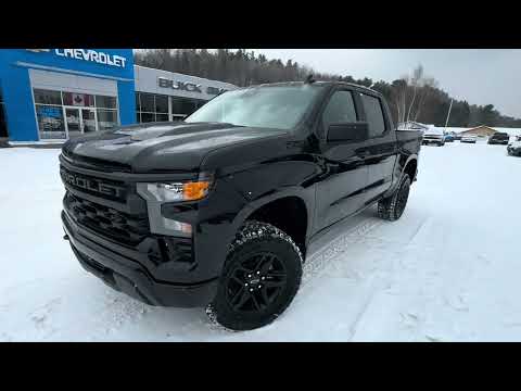 2026 Chevrolet Silverado 1500 Crew Cab Short Box 4-Wheel Drive Custom Trail Boss in Black for sale at Boyer Chevrolet Buick GMC Bancroft in Bancroft, ON