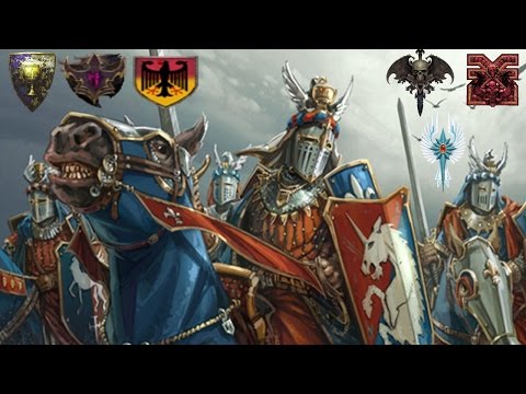 Bretonnia, Dark Elves, Dogs of War Crazy 3v3 - Call of Warhammer BotET Multiplayer Battle
