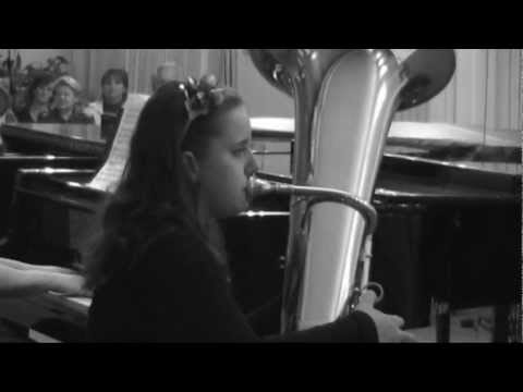Lucie plays "Concertino for tuba & piano" (2nd mov.) by Arthur Frackenpohl