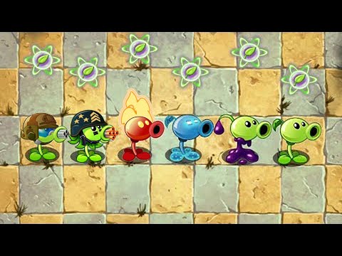 Mega Gatling Pea & All PEA Plants Vs Team Egypt Zombie - PvZ 2 v9.8.1 Challenge