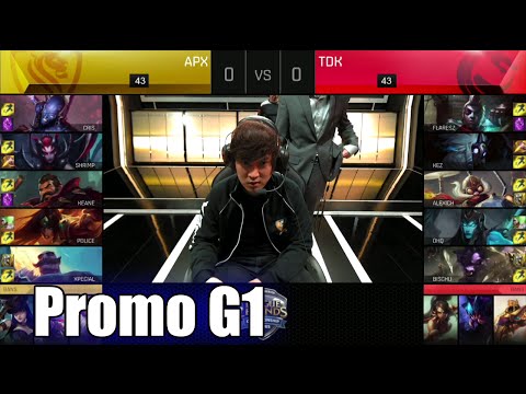 Apex Gaming vs Team Dragon Knights | Game 1 S6 NA LCS Summer 2016 Promotion | APX vs TDK G1