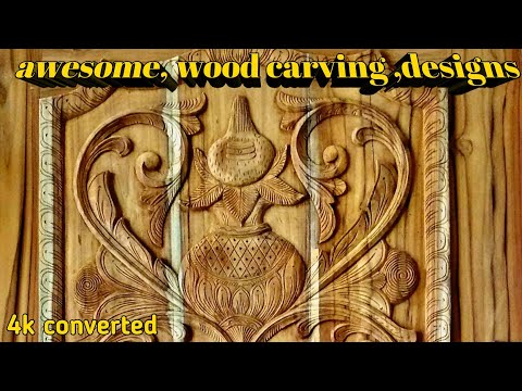 Awesome wood carving main door designs Lord Laxmi Vinayaka kalisam Swan designs Video