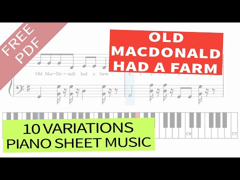 Old MacDonald Had A Farm - Piano Sheet Music - Nursery Rhyme