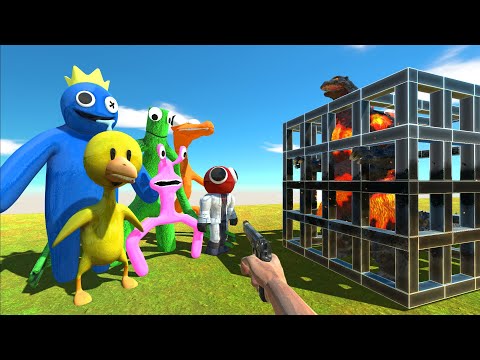 I Helped My Rainbow Friends Rescue Godzilla Burning - Animal Revolt Battle Simulator
