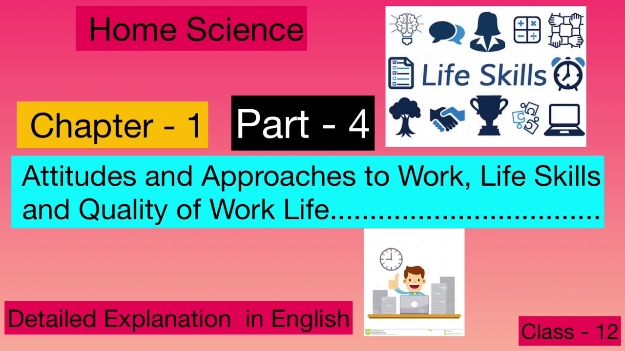 Home Science Class 12: Unit -1: Chapter-1, Part-4 (Attitudes &Approaches to work, Life Skills )