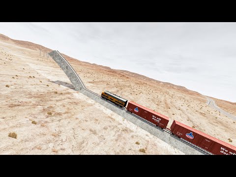 Impossible Train vs Weird Curved Railway vs Train Crossing - BeamNG.Drive