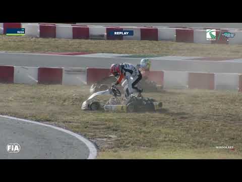 FIA Karting World Championship 2023 | accident Joe Turney vs Gabriel Gomez
