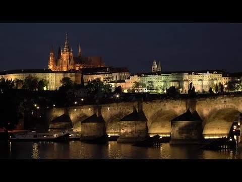 CHARLES BRIDGE in beautiful PRAGUE, Czech Republic.  High quality video.