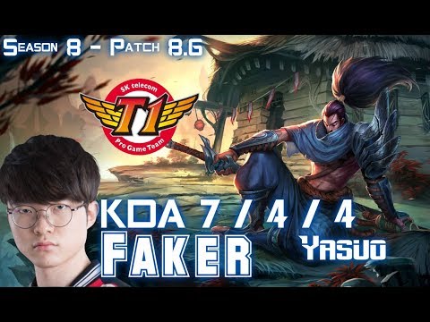 SKT T1 Faker YASUO vs RYZE Mid - Patch 8.6 KR Ranked
