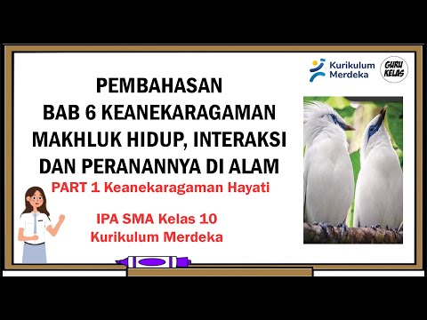 BAB 6 KEANEKARAGAMAN MAKHLUK HIDUP, INTERAKSI DAN PERANANNYA DI ALAM Part 1 (IPA Kelas 10 Kurmer)
