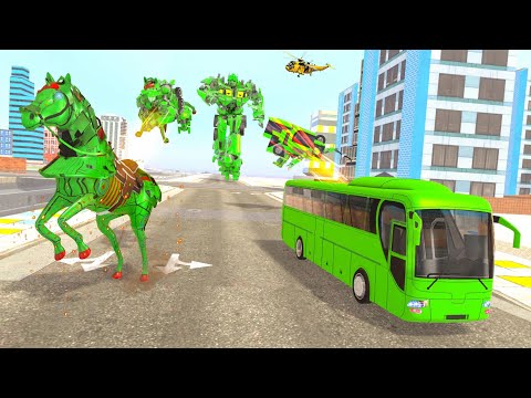 Flying Horse Robot Bus Game 3D android gameplay