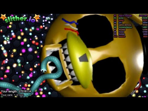 Slither.io A.I Golden Freddy Vs Tiny Pro Snakes - Epic Skin Slitherio Vip Best Gameplay - New RECORD