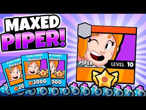 MAXING NEW QUICKSCOPING BRAWLER PIPER! | Brawl Stars | MAX LEVEL 10 PIPER GAMEPLAY& TIPS!