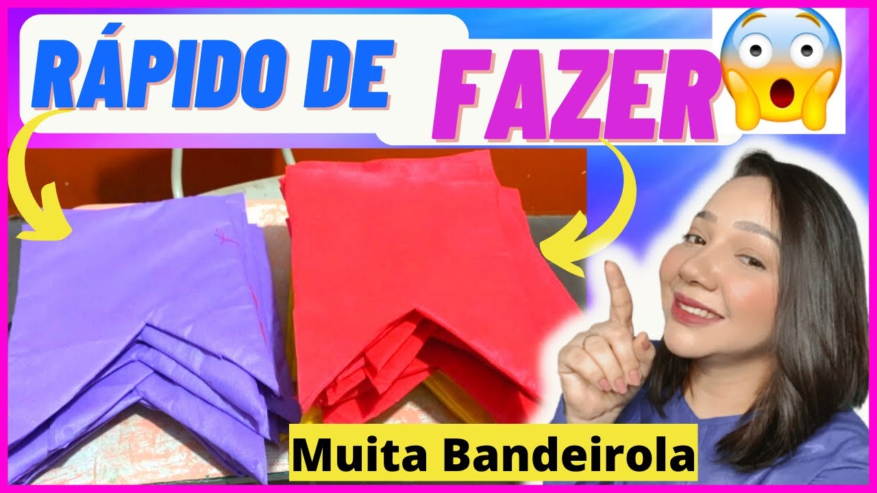 COMO FAZER BANDEIROLAS DE FESTA JUNINA EM GRANDE QUANTIDADE- bandeirolas São João fácil e rápido/Diy