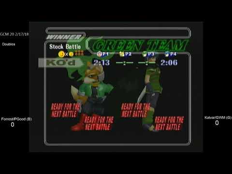 GCM 20 SSBM - Pretty Good/Forrest (Blue) vs. GWM/Kalvar (Green) - Melee Doubles WF