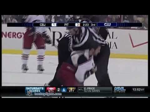 All fights Columbus Blue Jackets vs Pittsburgh Penguins Sep 25, 2010 Fights HD