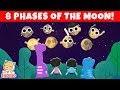 🌑🌒🌓🌔🌕🌖🌗🌘 The Phases Of The Moon | Learn The 8 Phases Of The Moon | HiDino Kids Songs