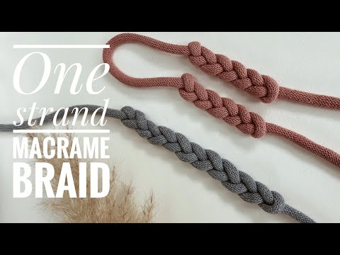 DIY Macrame Single Strand Braid/Easy Macrame Knot/For beginners/Pojedynczy warkocz/Łatwy splot