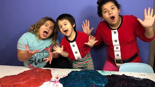MAKING SLIME WITH OUR BABY BROTHER - DIY GIANT GALAXY SLIME