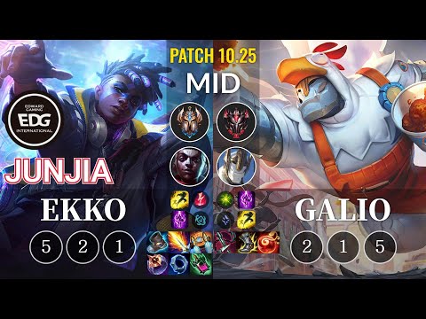 EDG JunJia Ekko vs Galio Mid - KR Patch 10.25