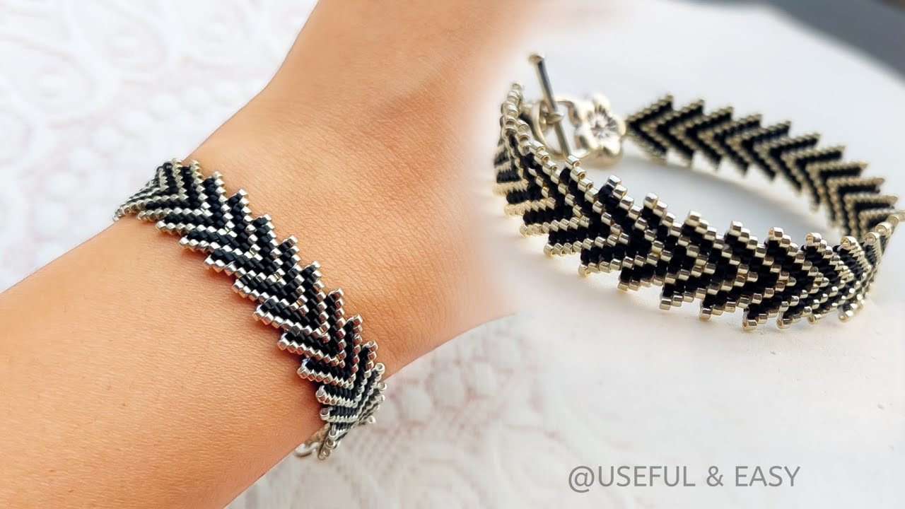 EASY BRICK STITCH BRACELET TUTORIAL☆BRACELET MAKING WITH BEADS☆Useful & Easy