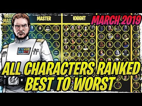 ALL CHARACTERS RANKED FROM BEST TO WORST - MARCH 2019 | Star Wars: Galaxy of Heroes