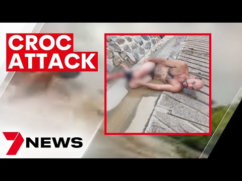 Crocodile attacks tourist Allister McPhee at Bloomfield River, Queensland | 7NEWS