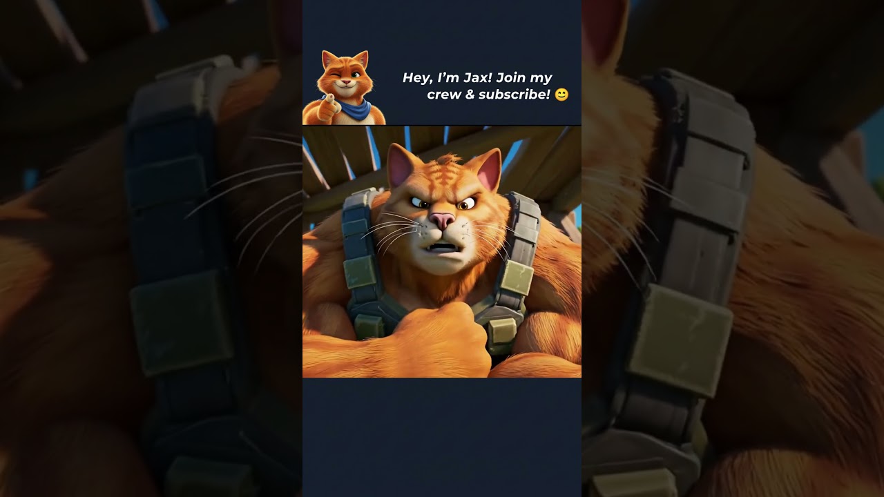 Muscular Cat's FIRST Game of Fortnite! (Parody) 😂 #shorts #fortnite #funnygaming #animation #viral